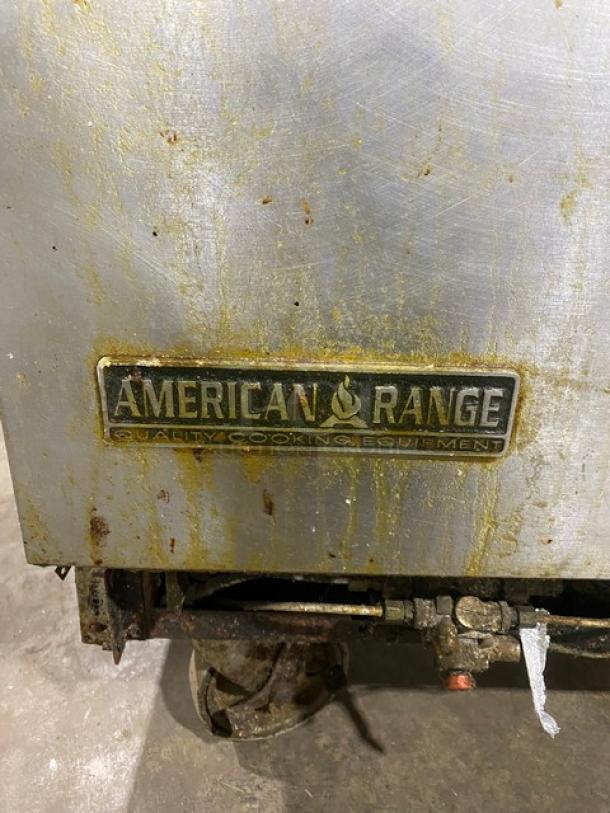 American Range Commercial Stainless Steel Natural Gas Powered 8 Burner Range/Double Oven Combo! With Back Splash & Overhead Salamander Shelf! With Wire Oven Racks! On Casters! - Image 8 of 11
