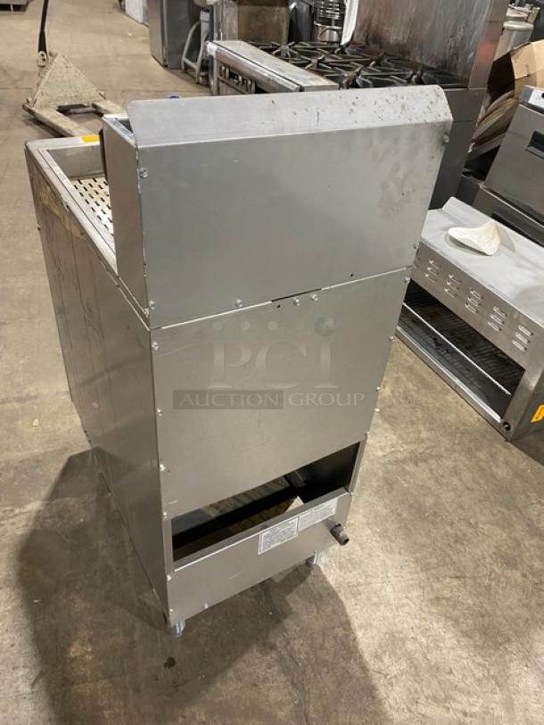 American Range Commercial Stainless Steel Natural Gas Powered Deep Fat Fryer! With Built-In Dump Station! Woth Back Splash & Basket Hanger! With Frying Basket! Model: AF-25DS SN: 181212-53916! On Legs! - Image 3 of 13
