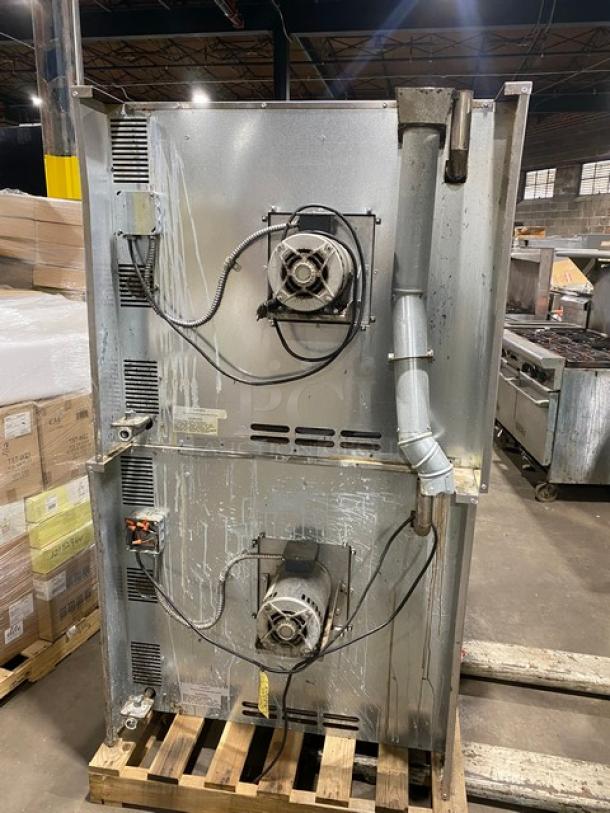 Imperial Commercial Stainless Steel Natural Gas Powered Double Stacked Convection Oven! With Wired Oven Racks! With Casters! 2X Your Bid Makes One Unit! - Image 3 of 11