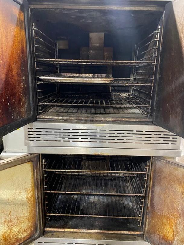 Imperial Commercial Stainless Steel Natural Gas Powered Double Stacked Convection Oven! With Wired Oven Racks! With Casters! 2X Your Bid Makes One Unit! - Image 5 of 11