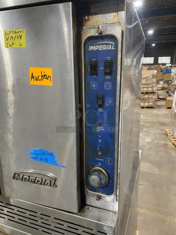 Imperial Commercial Stainless Steel Natural Gas Powered Double Stacked Convection Oven! With Wired Oven Racks! With Casters! 2X Your Bid Makes One Unit! - Image 6 of 11