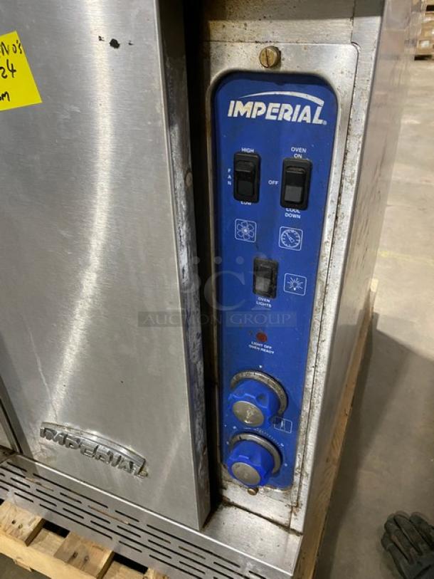 Imperial Commercial Stainless Steel Natural Gas Powered Double Stacked Convection Oven! With Wired Oven Racks! With Casters! 2X Your Bid Makes One Unit! - Image 7 of 11