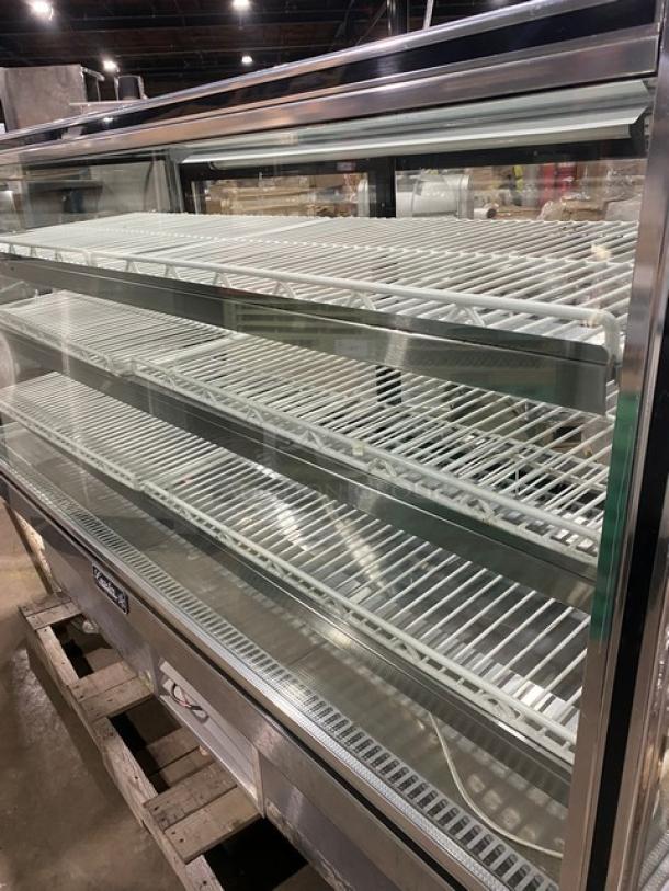 Leader Commercial Stainless Steel Straight Glass Refrigerated 3-Tier Bakery Merchandiser Display Showcase! With Adjustable Poly Coated Racks! With Rear Sliding Glass Doors! Model: HBK77 S/C SN: PU04M0094! 115V 1 Phase! - Image 5 of 10
