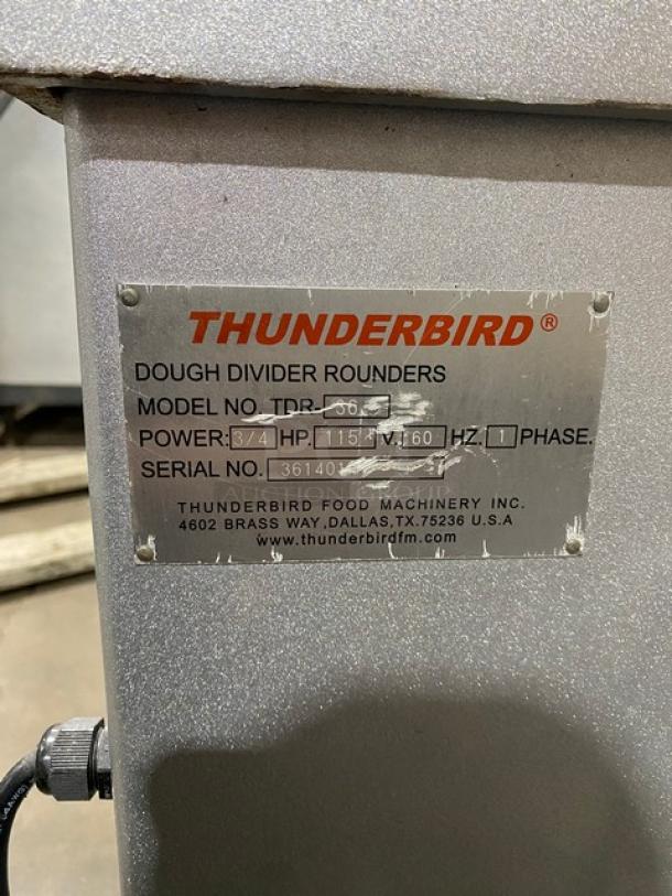 Thunderbird Commercial Heavy-Duty Electric Powered Dough Divider/Rounder Machine! Model: TDR-36! 115V 1 Phase! On Casters! - Image 9 of 10
