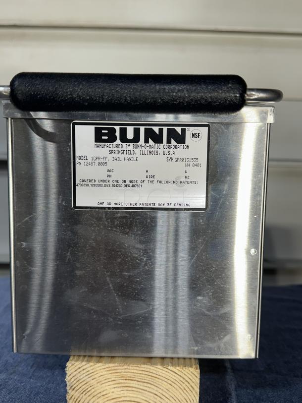 Bunn Portable Satellite Server Decaf Model# 1GPR-FF Pail Handle 7X13X8 - Image 3 of 3