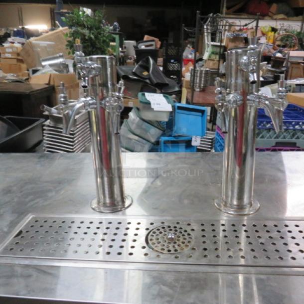 One Micromatic 2 Door Kegorator With 2 Tower, With 6 Taps.  Model# MDD-58 E.  115 Volt. 6X29X53 - Image 2 of 3