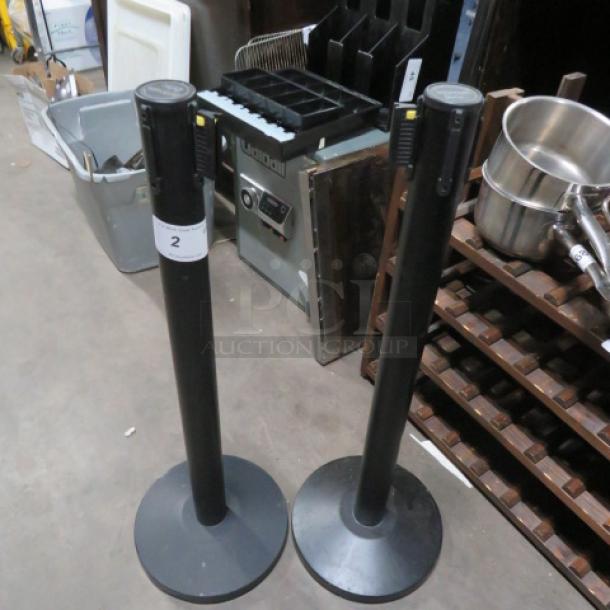 One Set Of 2 Crowd Control Poles. - Image 1 of 2