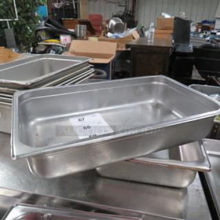 One Full Size 4 Inch Deep Hotel Pan.