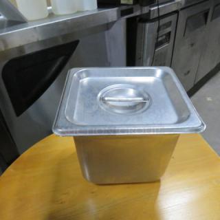 1/6 Size 6 Inch Deep Hotel Pan With Lid. 5XBID