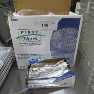 One Lot Of Lids, And Foil Sheets.