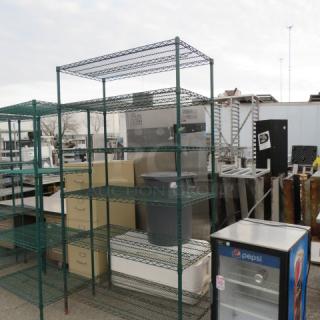 One Green Metro Shelf With 6 Shelves. 48X24X86.5