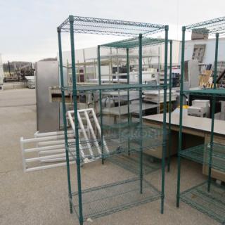 One Green Metro Shelf With 4 Shelves. 36X18X75