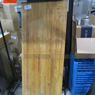 One 2 Inch Thick Butcher Block Table Top. 60X24X2
