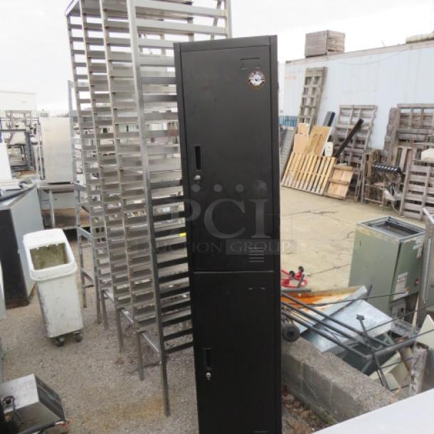 One Metal 2 Door Locker With 1 Key. 15X17X71 - Image 1 of 1