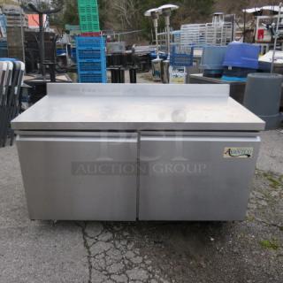 One 2 Door Avantco Cooler With 2 Racks, On Casters. Model# 178SSWT60RHC. 115 Volt. 60X29.5X39