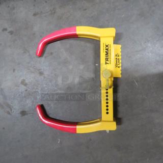 One Trimax Wheel Chock Lock.