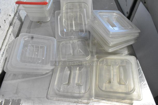 ALL ONE MONEY! Lot of Various Items Including Poly Drop In and Lids in Gray Poly Bus Bin - Image 4 of 6