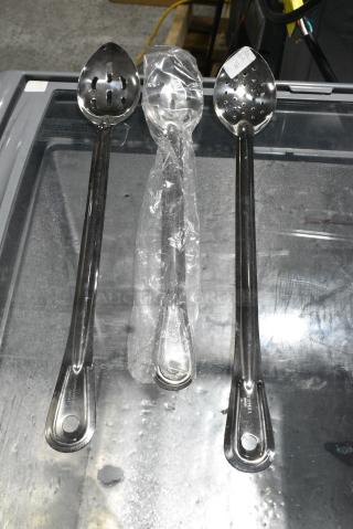 12 BRAND NEW!  Stainless Steel Straining Serving Spoons. 12 Times Your Bid!