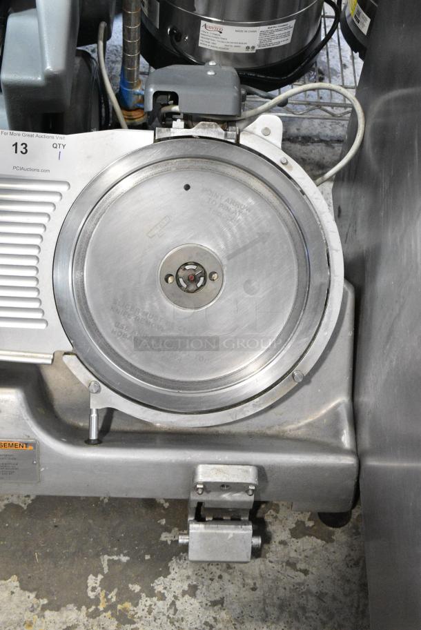 Hobart HS6 Stainless Steel Commercial Countertop Meat Slicer w/ Blade Sharpener. Missing Arm and Carriage. 120 Volts, 1 Phase. Tested and Working! - Image 2 of 8