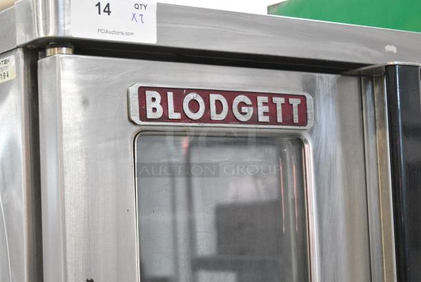2 Blodgett Stainless Steel Commercial Natural Gas Powered Full Size Convection Ovens w/ View Through Doors and Metal Oven Racks on Commercial Casters. 2 Times Your Bid! - Image 2 of 7