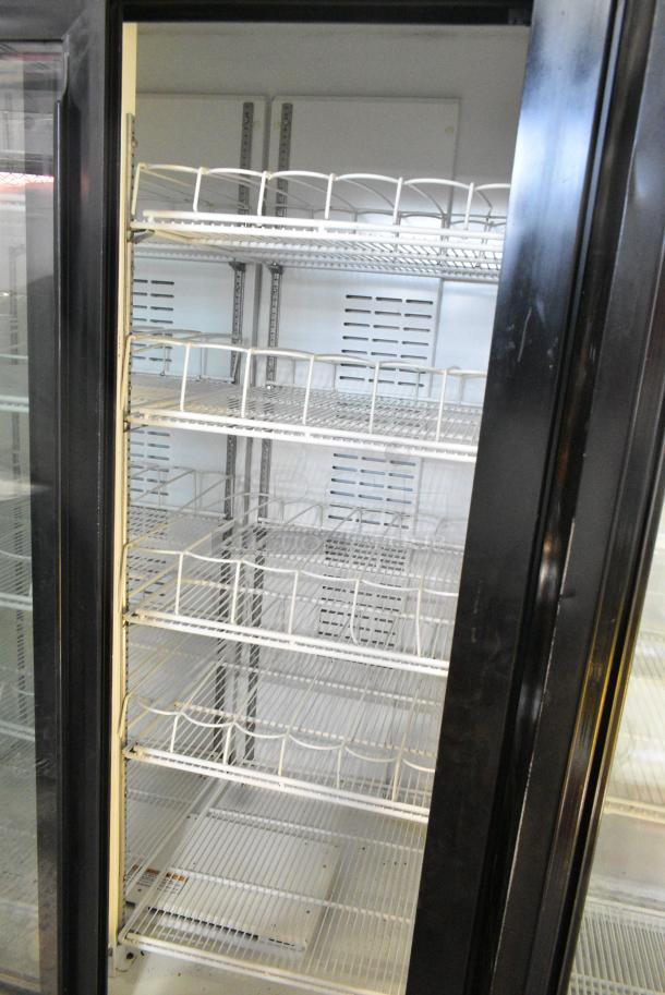 Carrier MC1100 Metal Commercial 2 Door Reach In Cooler Merchandiser w/ Poly Coated Racks. 115 Volts, 1 Phase. Tested and Powers On But Does Not Get Cold - Image 4 of 7