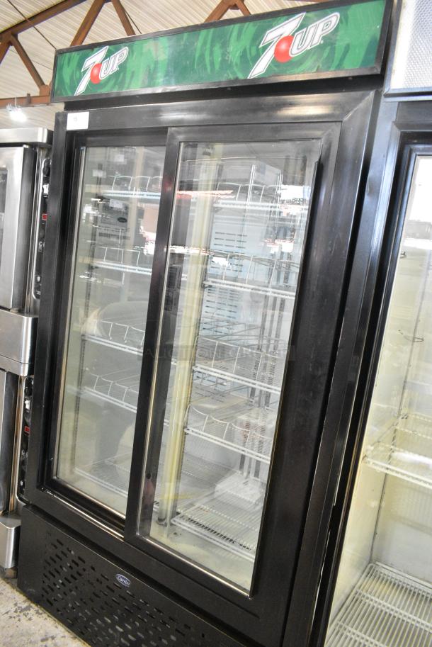 Carrier MC1100 Metal Commercial 2 Door Reach In Cooler Merchandiser w/ Poly Coated Racks. 115 Volts, 1 Phase. Tested and Powers On But Does Not Get Cold - Image 5 of 7