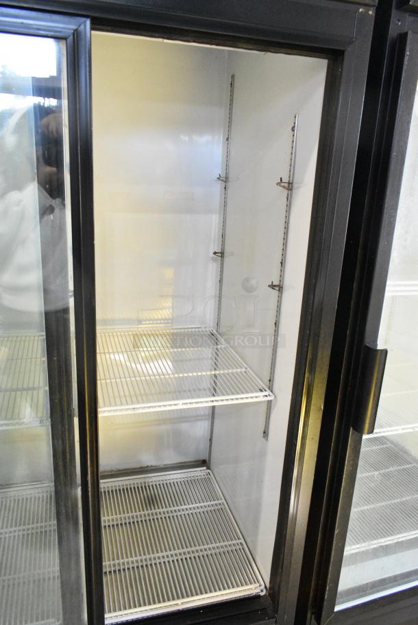 Metal Commercial 2 Door Reach In Cooler Merchandiser w/ Poly Coated Racks. 115 Volts, 1 Phase. Tested and Powers On But Does Not Get Cold - Image 4 of 10