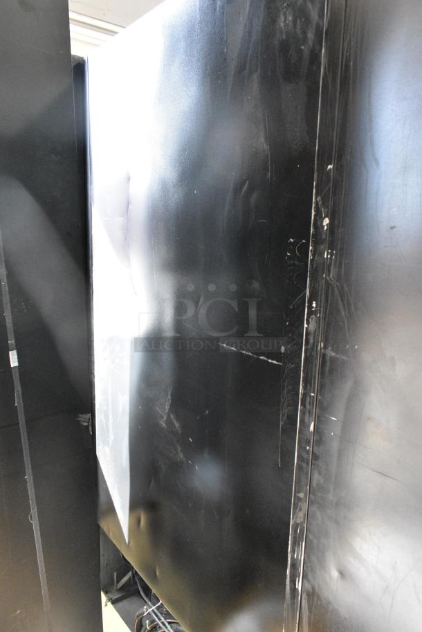 Metal Commercial 2 Door Reach In Cooler Merchandiser w/ Poly Coated Racks. 115 Volts, 1 Phase. Tested and Powers On But Does Not Get Cold - Image 7 of 10