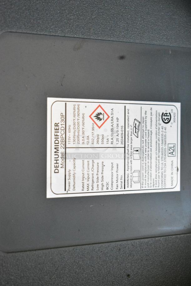 BRAND NEW SCRATCH AND DENT! Boltic 22BPCD130P 200 Pint Commercial Dehumidifier with Automatic Purge Pump, Drain Hose, and Wheels - 115V, 945W 22BPCD130P - Image 8 of 8