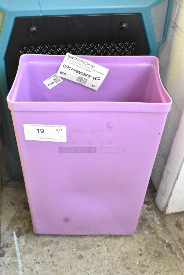 BRAND NEW SCRATCH AND DENT! Bakers Mark BM176IBM3BPR Purple Poly 10 Gallon Ingredient Bin. - Image 1 of 5