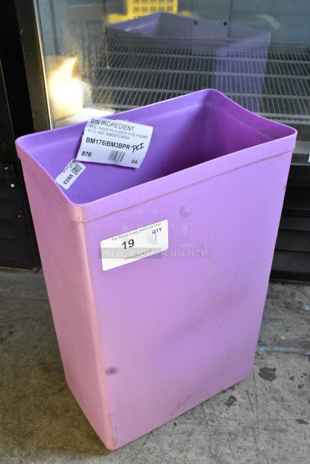 BRAND NEW SCRATCH AND DENT! Bakers Mark BM176IBM3BPR Purple Poly 10 Gallon Ingredient Bin. - Image 3 of 5