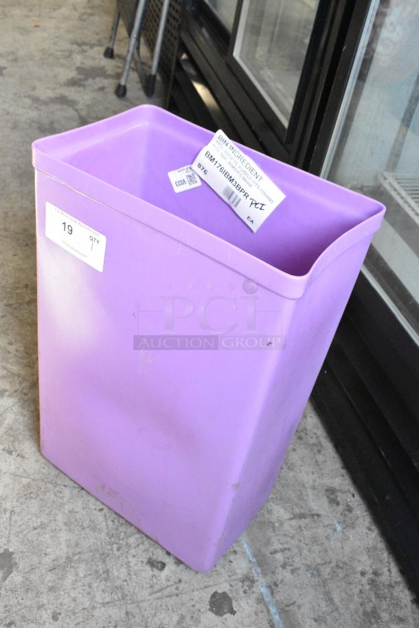 BRAND NEW SCRATCH AND DENT! Bakers Mark BM176IBM3BPR Purple Poly 10 Gallon Ingredient Bin. - Image 4 of 5