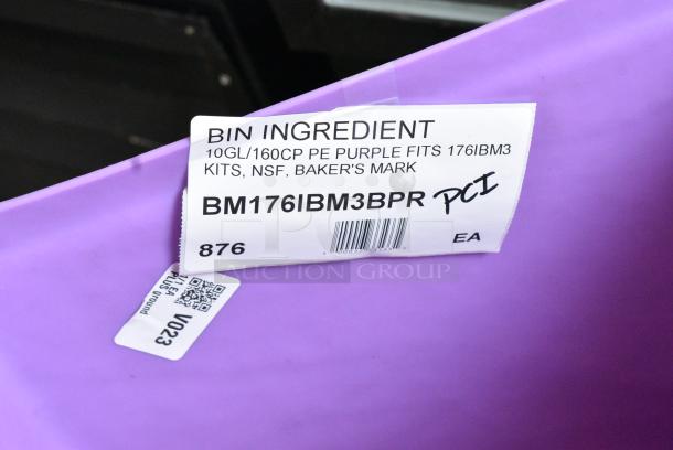 BRAND NEW SCRATCH AND DENT! Bakers Mark BM176IBM3BPR Purple Poly 10 Gallon Ingredient Bin. - Image 5 of 5