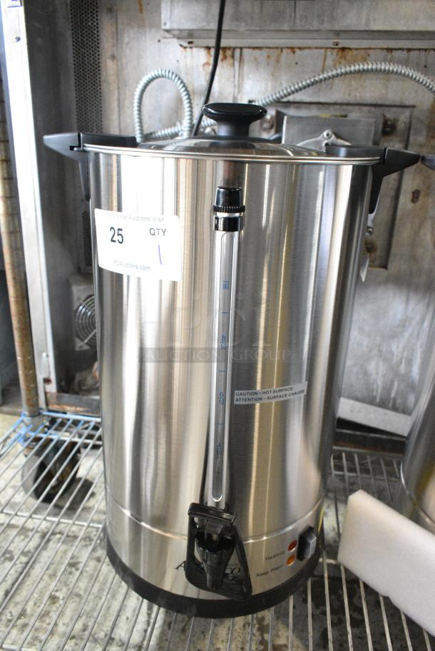 BRAND NEW SCRATCH AND DENT! Avantco 177CU100ETL 100 Cup (500 oz.) Double Wall Stainless Steel Coffee Urn / Coffee Percolator. 120 Volts, 1 Phase. - Image 1 of 7