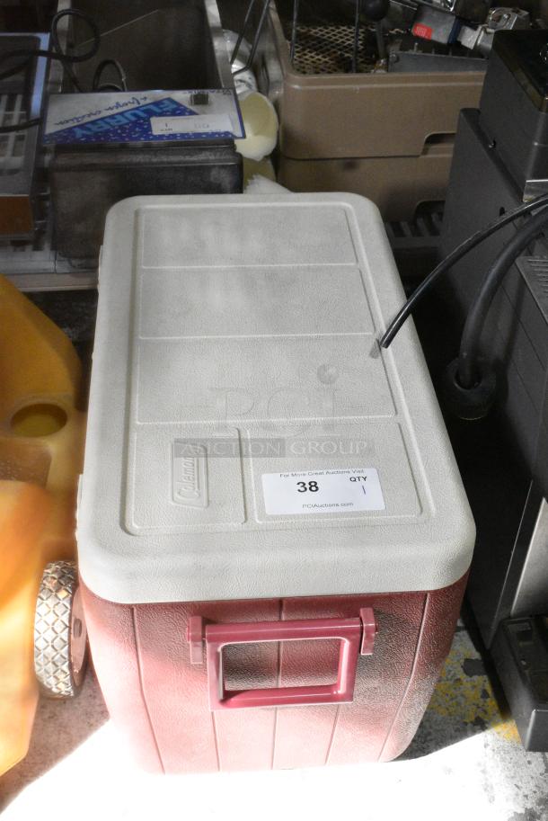 Coleman Poly Red and White Portable Cooler. - Image 2 of 5