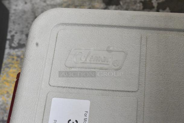 Coleman Poly Red and White Portable Cooler. - Image 3 of 5