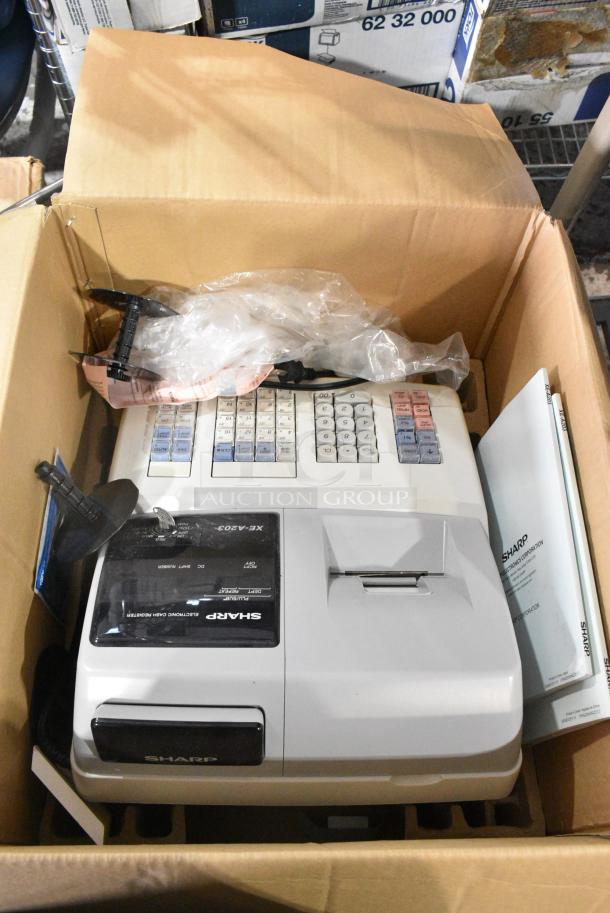 IN ORIGINAL BOX! Sharp XE-A203 Countertop Electronic Cash Register. 115 Volts, 1 Phase. - Image 2 of 4