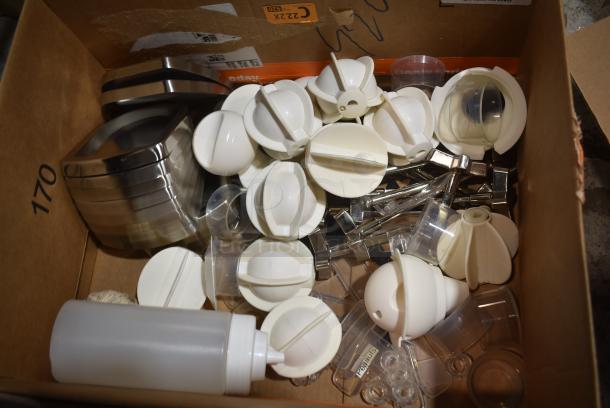 ALL ONE MONEY! Tier Lot of Various Items Including 14 Clear Poly Dry Goods Dispenser, Poly Condiment Bottles and Poly Drop In Bins - Image 5 of 12