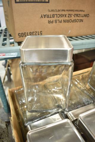 18 Glass Containers w/ Metal Lid. 18 Times Your BId!