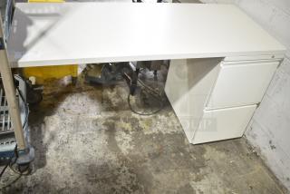 White Desk w/ 2 Drawers.