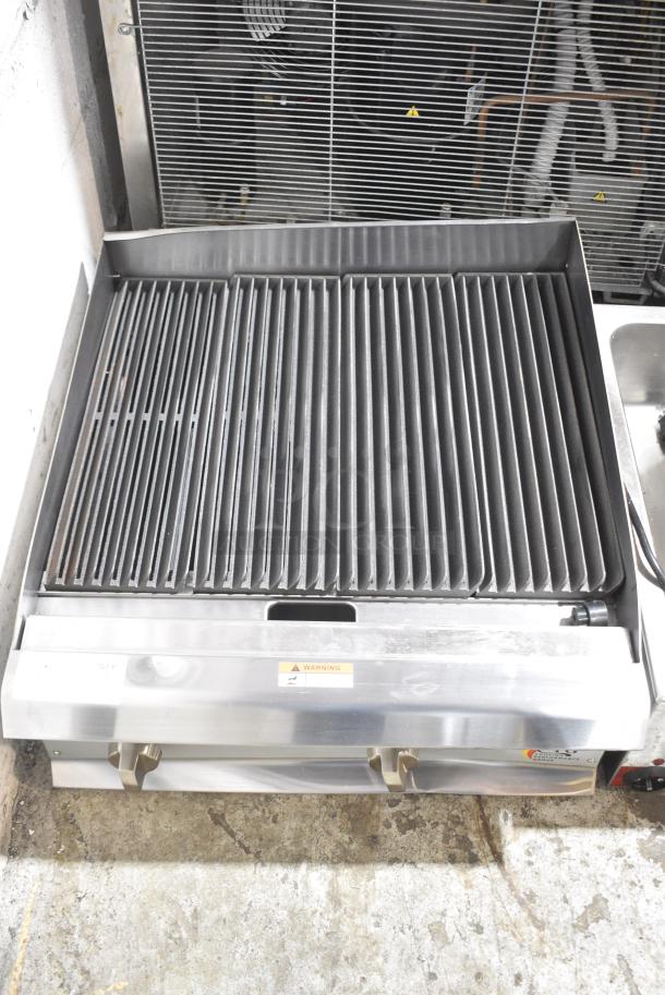 BRAND NEW SCRATCH AND DENT! Cooking Performance Group CPG 351CRCPG24NL Stainless Steel Commercial Countertop Natural Gas Powered Charbroiler Grill. 80,000 BTU. - Image 1 of 8