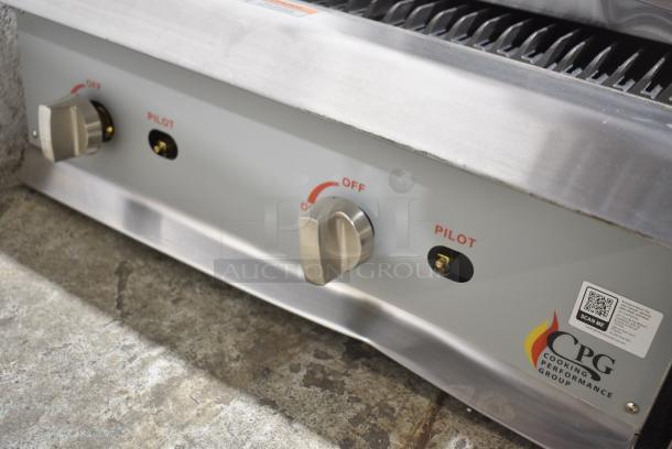 BRAND NEW SCRATCH AND DENT! Cooking Performance Group CPG 351CRCPG24NL Stainless Steel Commercial Countertop Natural Gas Powered Charbroiler Grill. 80,000 BTU. - Image 3 of 8