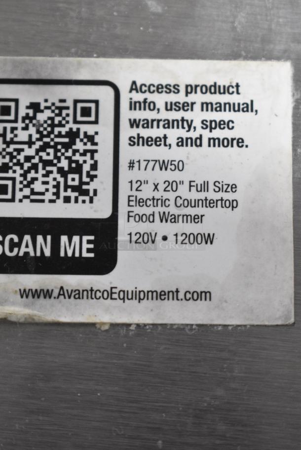 Avantco 177W50 Stainless Steel Commercial Countertop Food Warmer. 120 Volts, 1 Phase. Tested and Powers On But Does Not Get Hot - Image 6 of 7