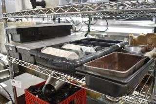 ALL ONE MONEY! Tier Lot of Various Items Including Bar Topping Rails and Bins