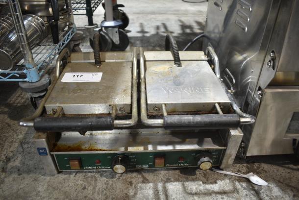 Waring WDG300 Stainless Steel Commercial Countertop Electric Powered Double Panini Press. 240 Volts, 1 Phase. - Image 1 of 5
