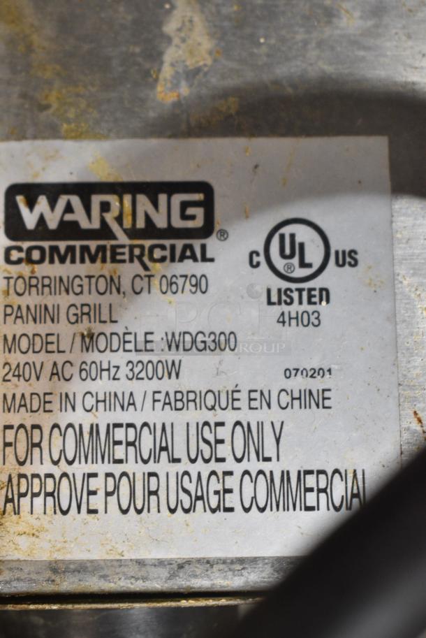 Waring WDG300 Stainless Steel Commercial Countertop Electric Powered Double Panini Press. 240 Volts, 1 Phase. - Image 4 of 5