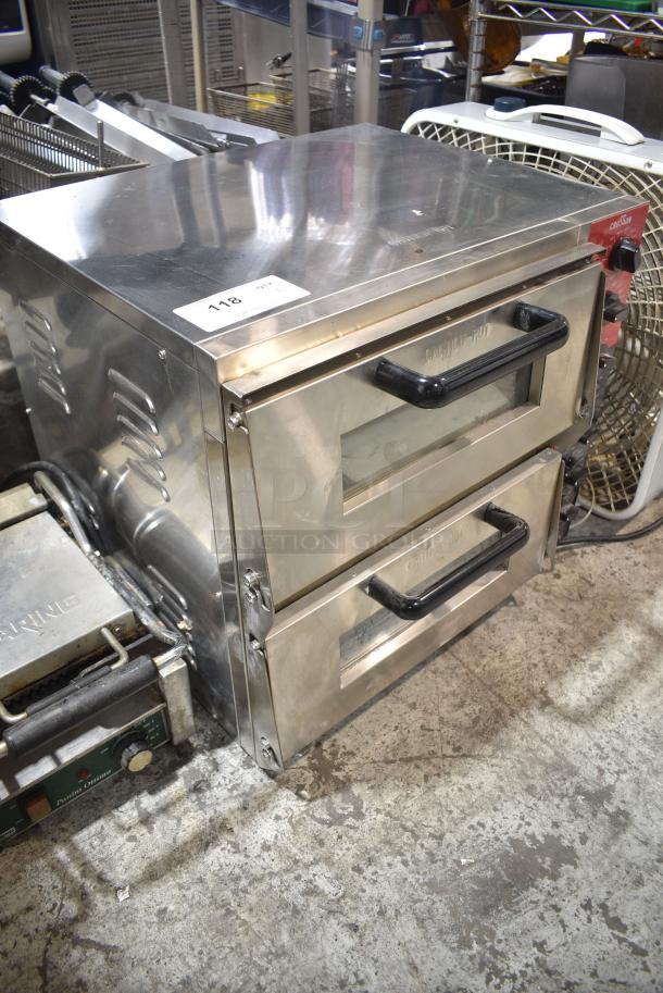 2024 Crosson CPO-320 Stainless Steel Countertop Electric Powered 2 Deck Pizza Oven w/ Broken Stones. 120 Volts, 1 Phase. Tested and Working! - Image 2 of 8