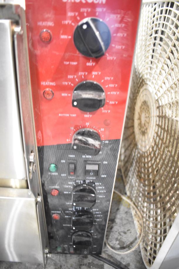 2024 Crosson CPO-320 Stainless Steel Countertop Electric Powered 2 Deck Pizza Oven w/ Broken Stones. 120 Volts, 1 Phase. Tested and Working! - Image 4 of 8