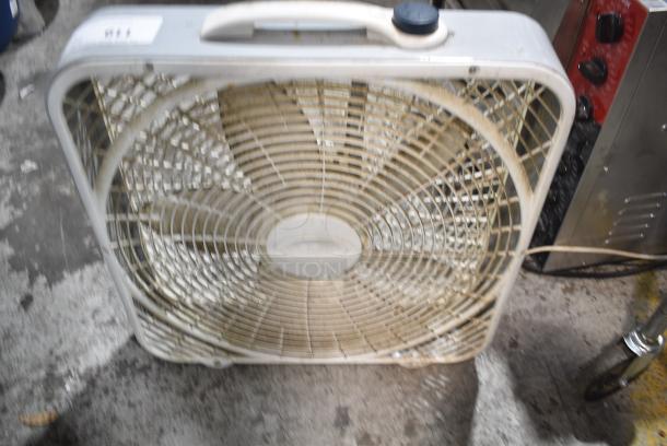 White Poly Box Fan. 115 Volts, 1 Phase. Tested and Working! - Image 1 of 3