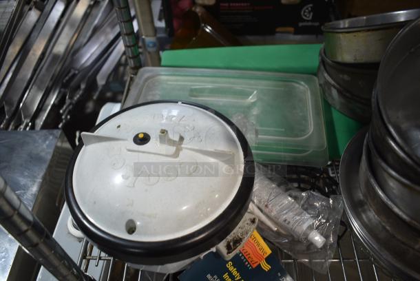 ALL ONE MONEY! Tier Lot of Various Items Including Metal Baking Pans and Stainless Steel Cylindrical Drop In Bins - Image 2 of 6